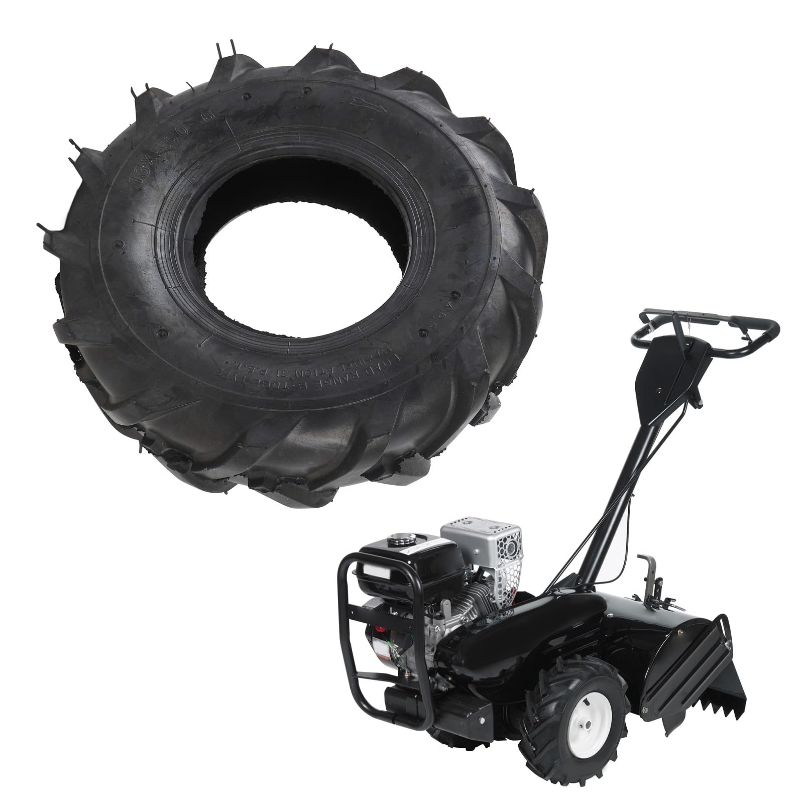 Akozon Pneumatico Tubeless 13x5.00-6, Antiscivolo, Esplosione Resistente, Copertone 6 Pollici per Soffiatore di Neve, Go Kart, Tiller, Tosaerba e Trattore Giardino