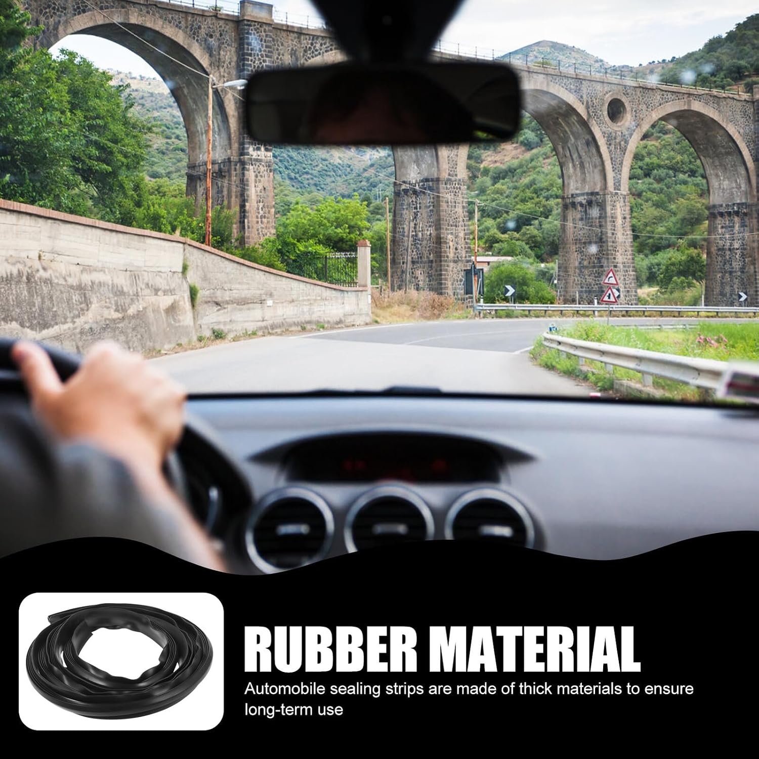 Car Door Seal Strip and Window Seal Weather Stripping 1.6m Thickened Rubber Soundproofing Weatherstrip for Vehicle Door Guards and Trim Protection