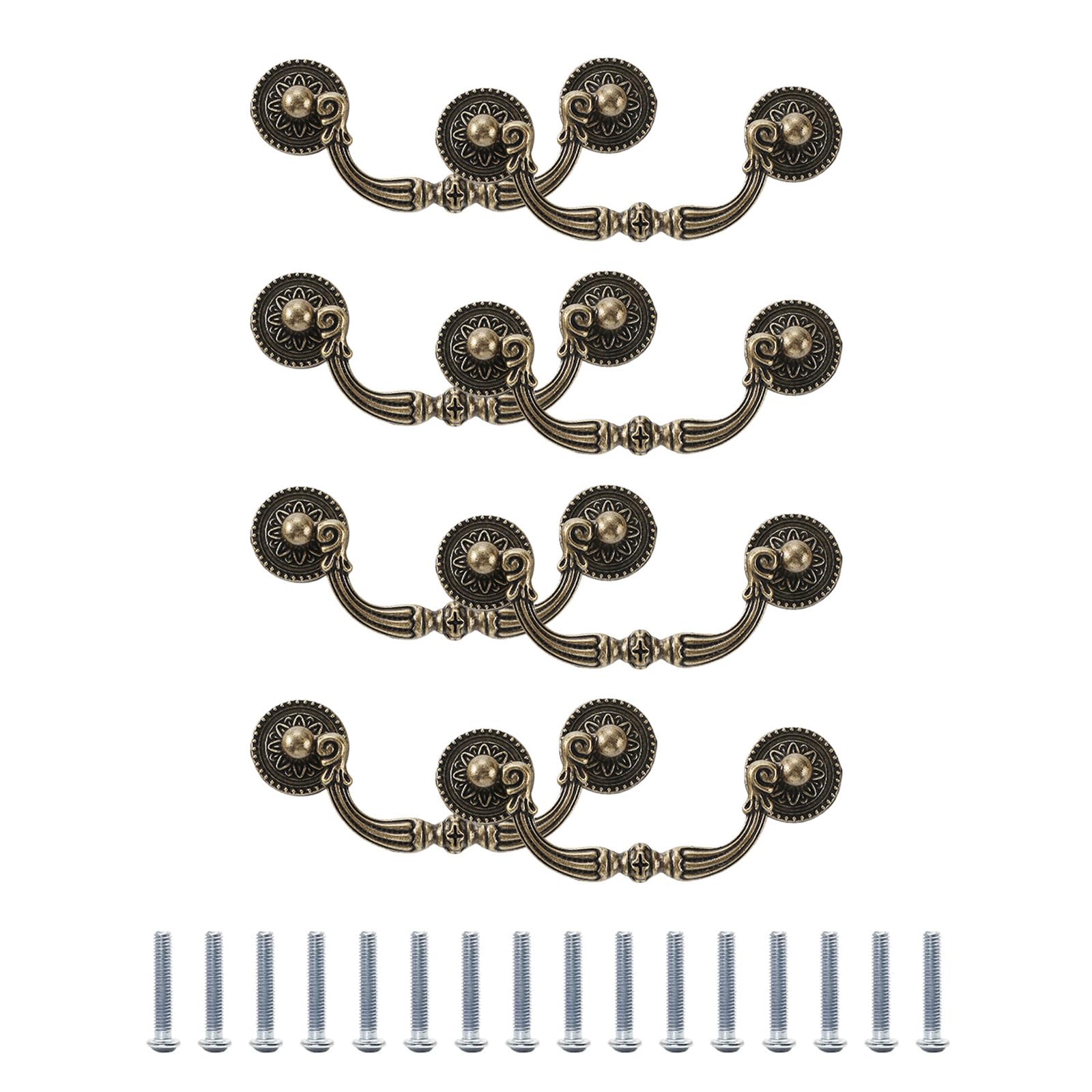 8Pcs Antique Furniture Decorative Handle Zincs Alloy Cabinet Knob Cupboard Door Pulls Drawer Knob Furniture Hardware Zincs Alloy Cabinet Door Handle Decoration