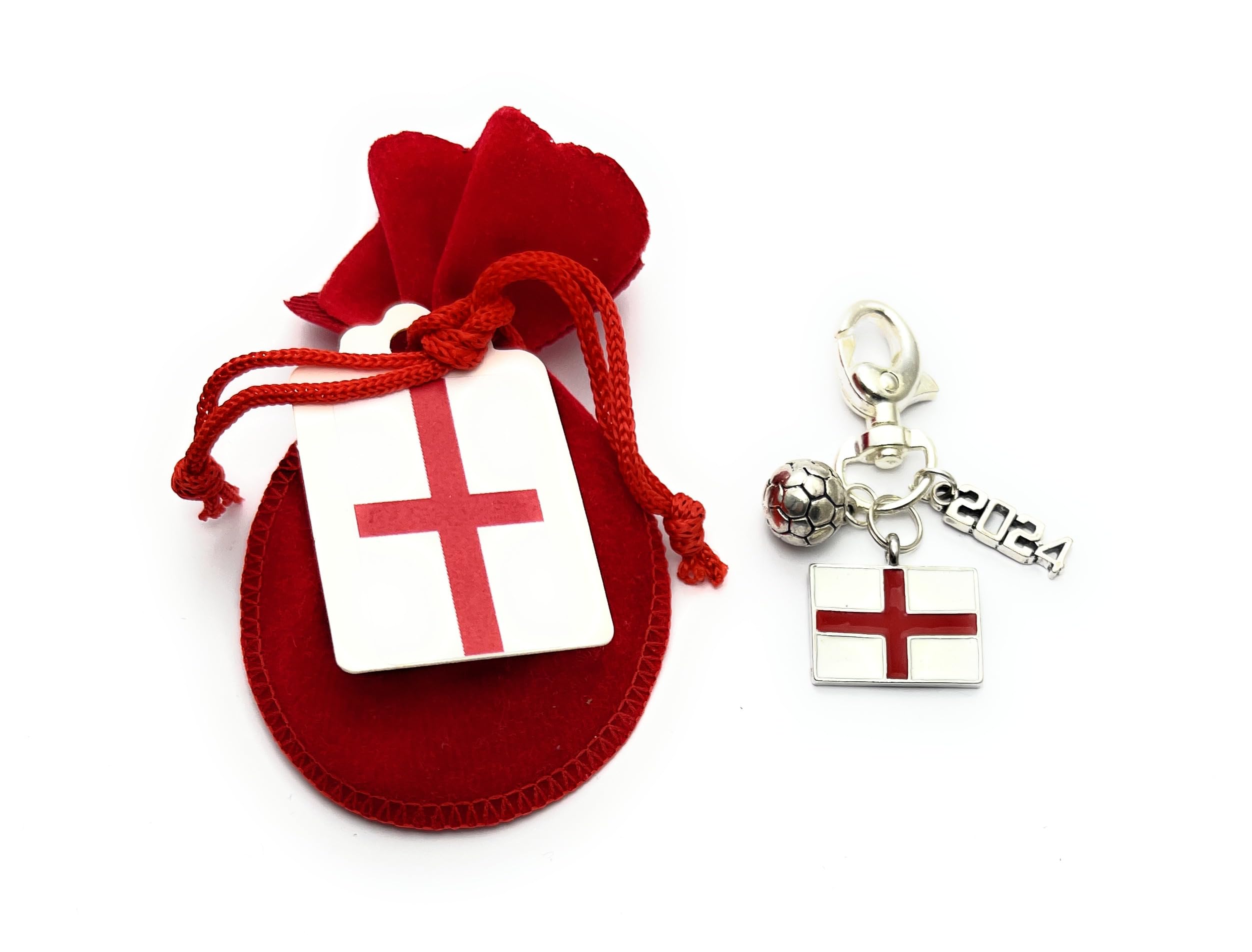 Libby's Market Place Unisex Multicolour England 2024 Football English Flag Keyring With Velvet Gift Bag
