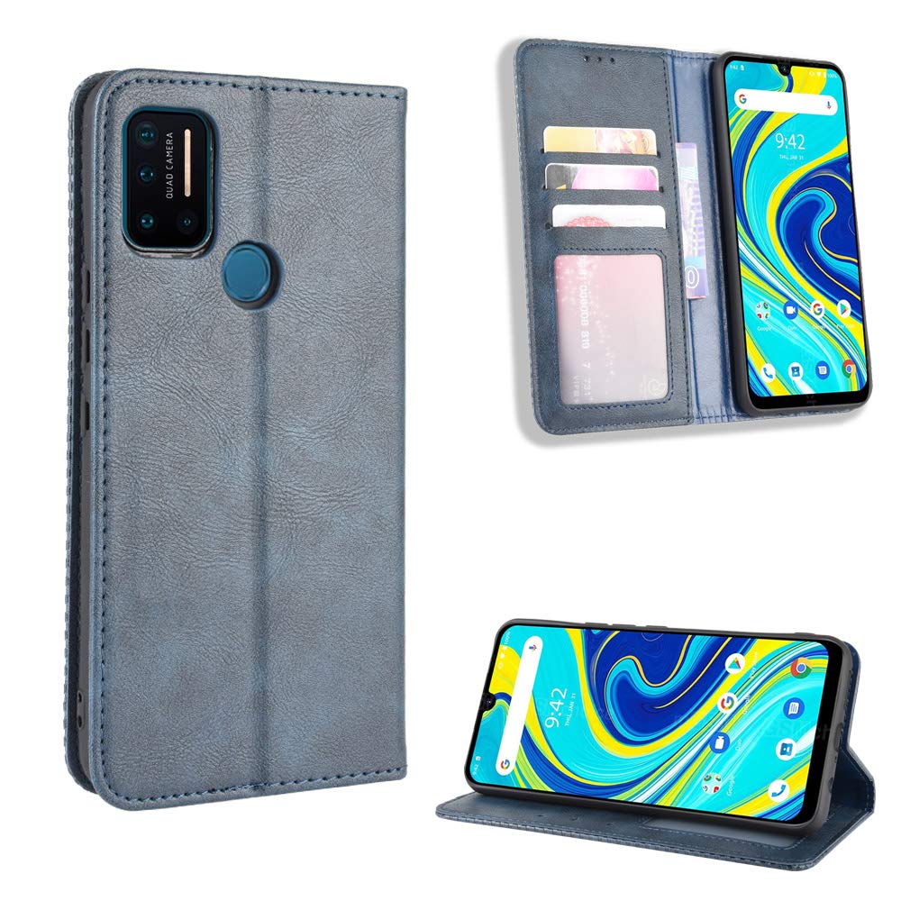 Housse Portefeuille Pour UMIDIGI A7 Pro - Cuir Artificiel Brun, 2 Compartiments + 3 Emplacements Cartes, Neuf