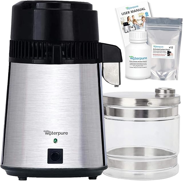 Water Distiller, 100% Stainless Steel, New Deluxe 2021 Machine by Make Water Pure