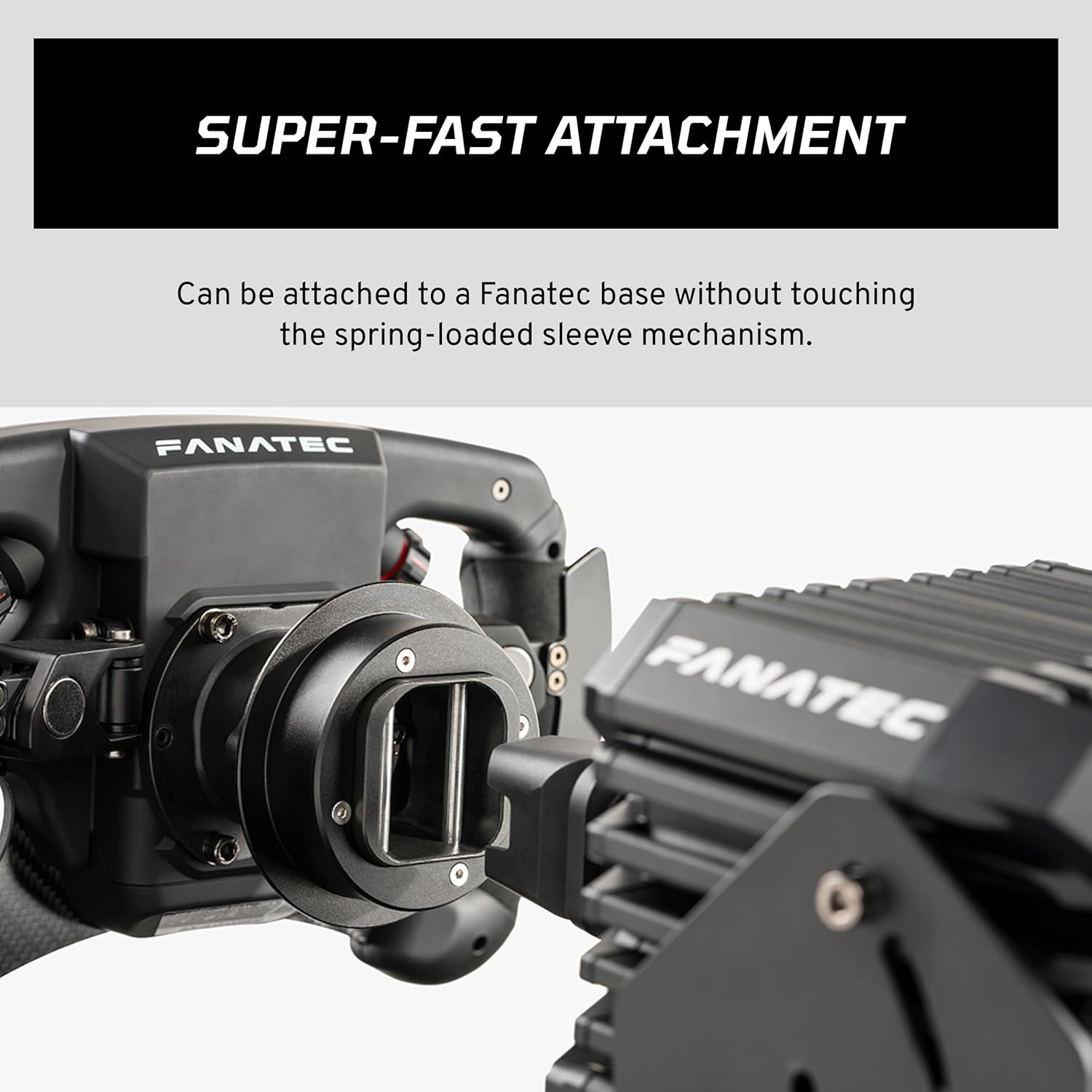 Corsair FANATEC Sim Racing QR2 Wheel-Side – Motorsport-Derived Quick Release, Aluminum Body, Spring-Loaded Mechanism, Quick and Easy Removal and Attachment – PC
