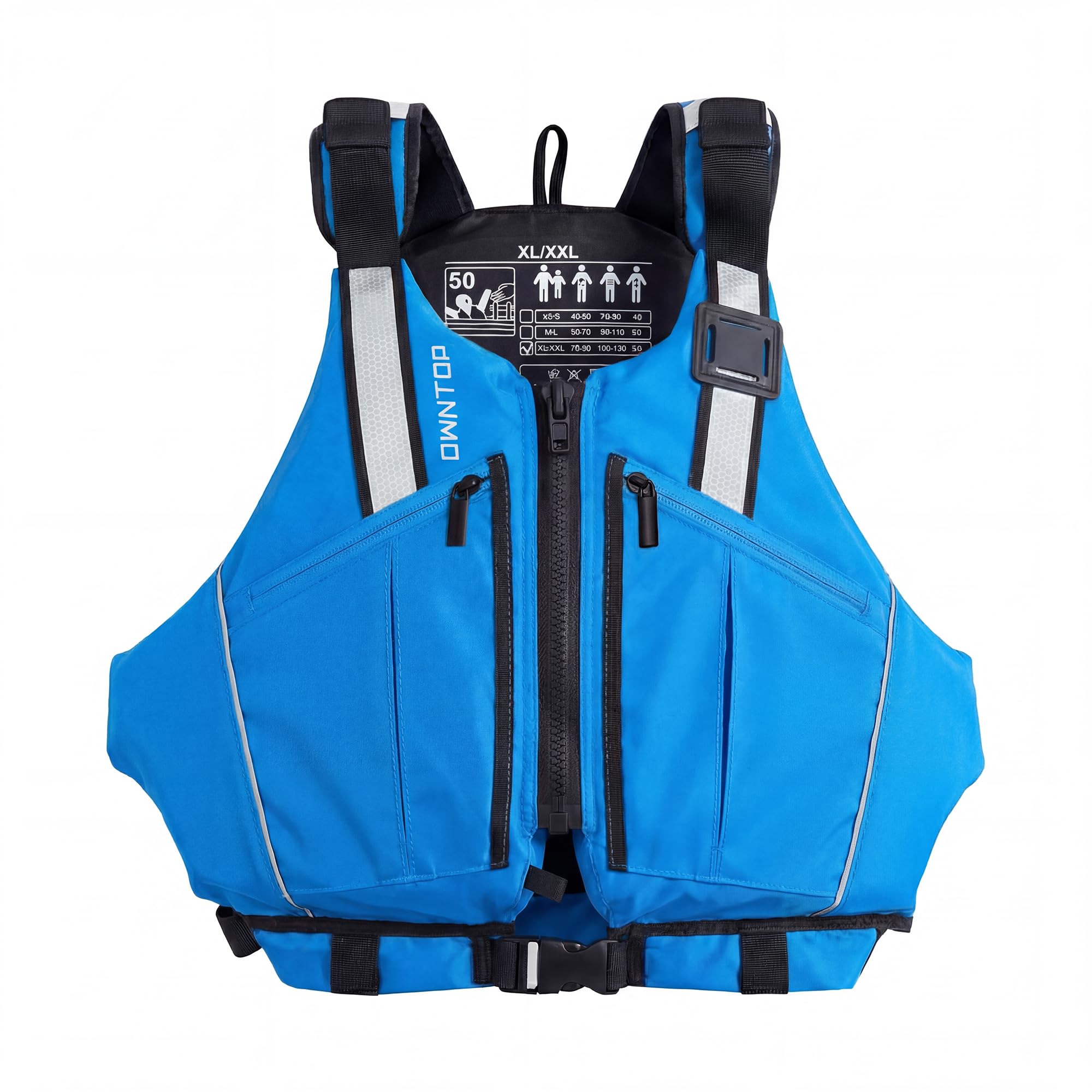 Owntop Ayuda a la Flotabilidad para Adultos – Chaleco Flotante Ajustable con Bolsillos Grandes, Cintas Reflectantes y Aberturas amplias | Chaleco de Natación para Kayak, Pesca, Navegación