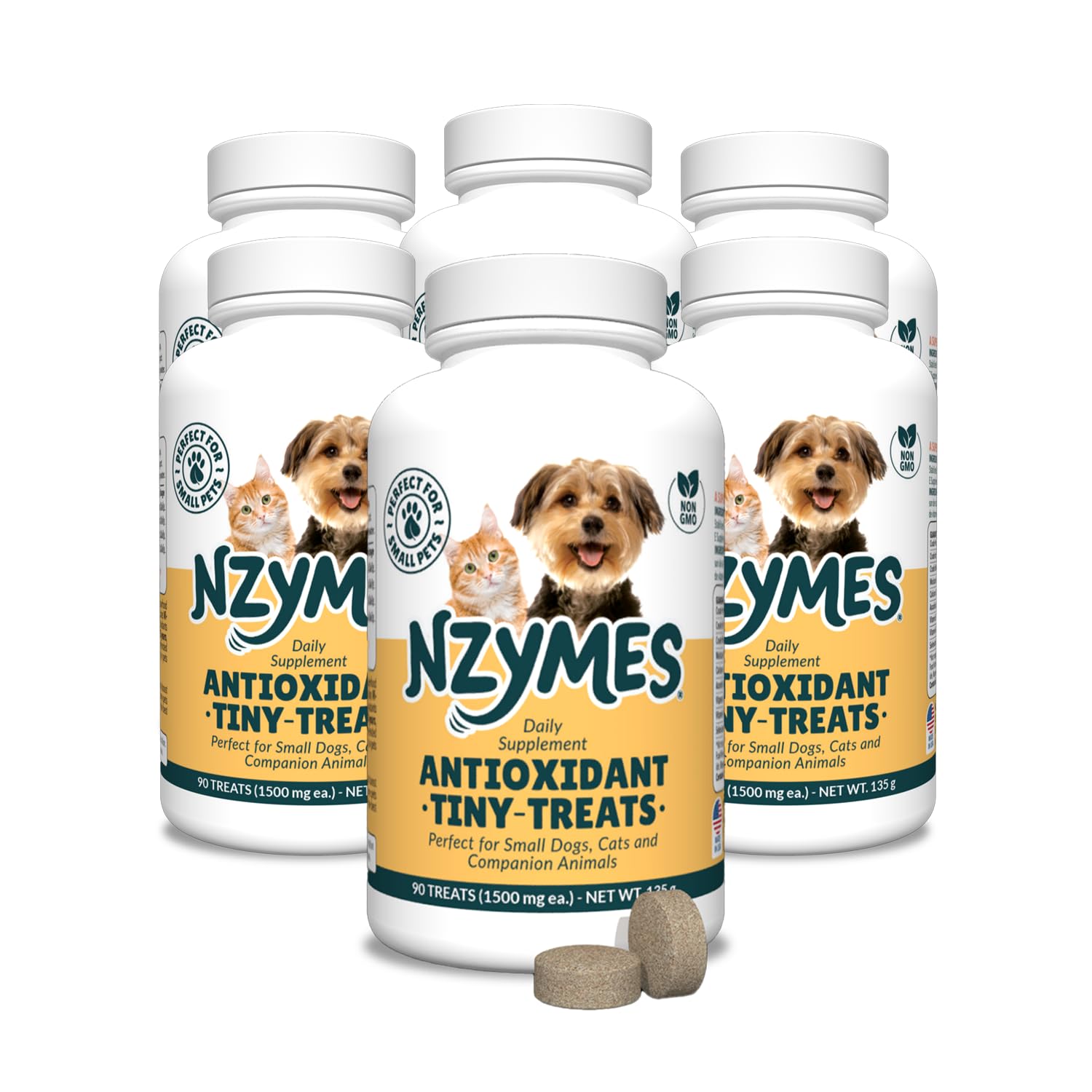 Nzymes® Antioxidant Tiny Treats - for Dogs Joints, HIPS, Paralysis, Skin, Coat, Hair Loss, Aging, Digestion, Seizures - Dog Treats for Small Dogs - 540 Treats - Made in The USA