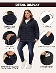 ANOTHER CHOICE Plus Taille Packable matelassée Coat pour les femmes, Veste d'hiver légère avec capot