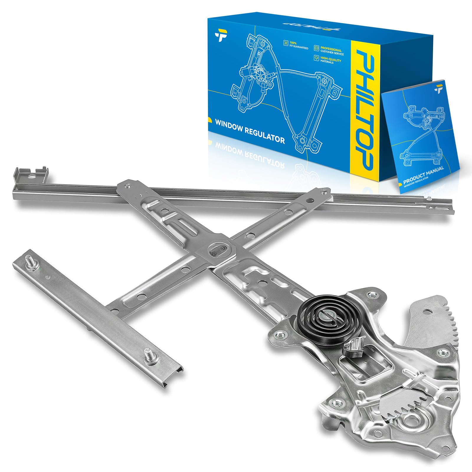 PHILTOP Front Left Driver Side Power Window Regulator only Compatible with 2012-2015 Honda Civic Replaces 752-743