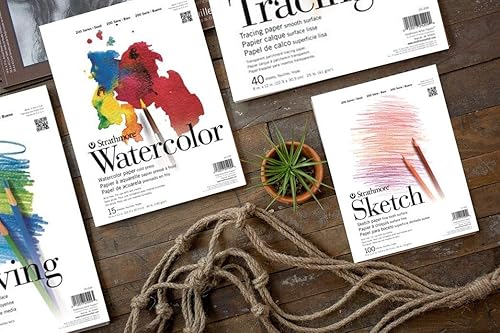 Miniatura 5 de Strathmore Cuaderno de bocetos serie 200, bloc encuadernado con cinta, 9 x 12 pulgadas, 100 hojas (50 libras2.61 oz), papel de artista para adultos