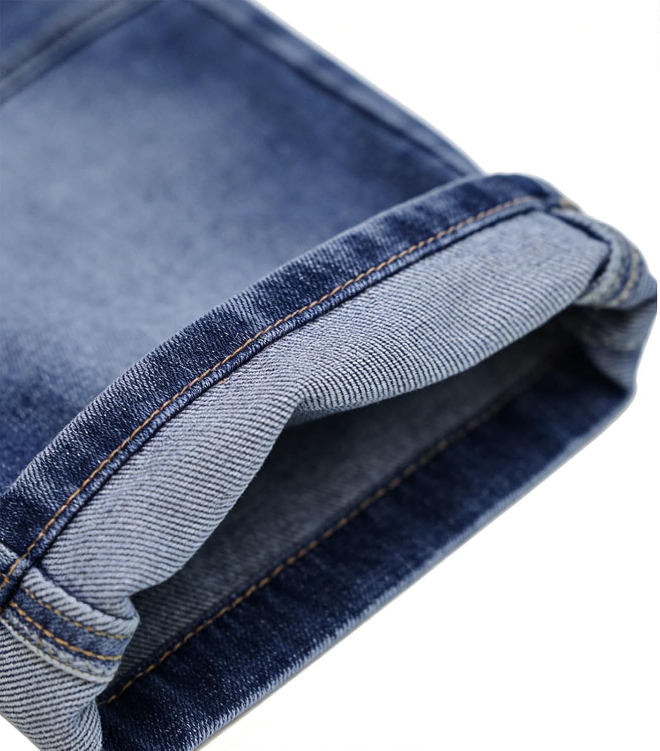 Jean Shorts for Women High Rise Pull On Elastic Waist Trendy Summer Shorts Stretchy Straight Leg Long Denim Shorts