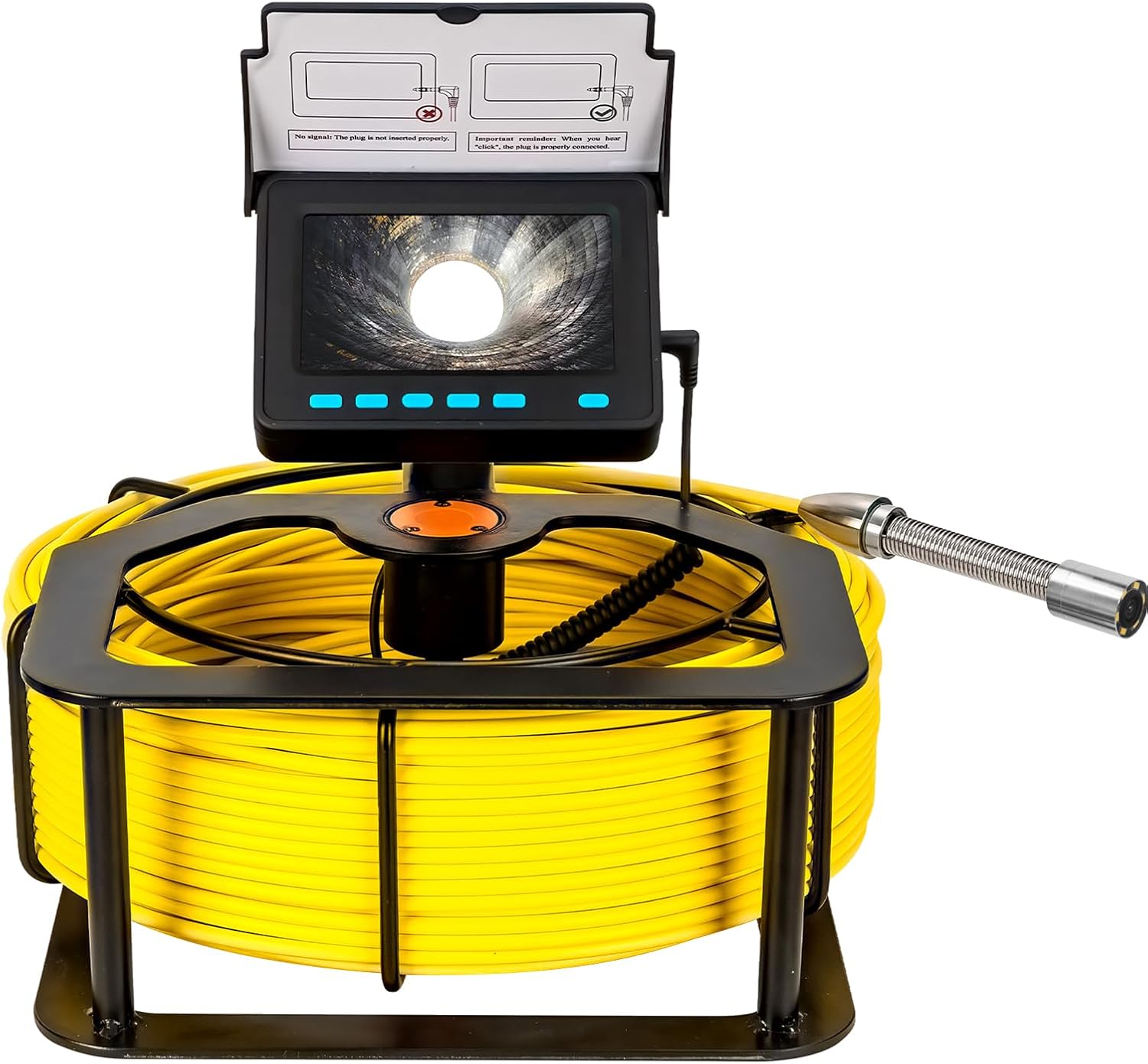 Drain Inspection Camera,4.3" Industrial Endoscope with DVR Function and LED Lights IP68 Waterproof Sewer Camera 8-10H Battery Borescope for Home Drain Pipe Plumbing(98.4ft/30m)