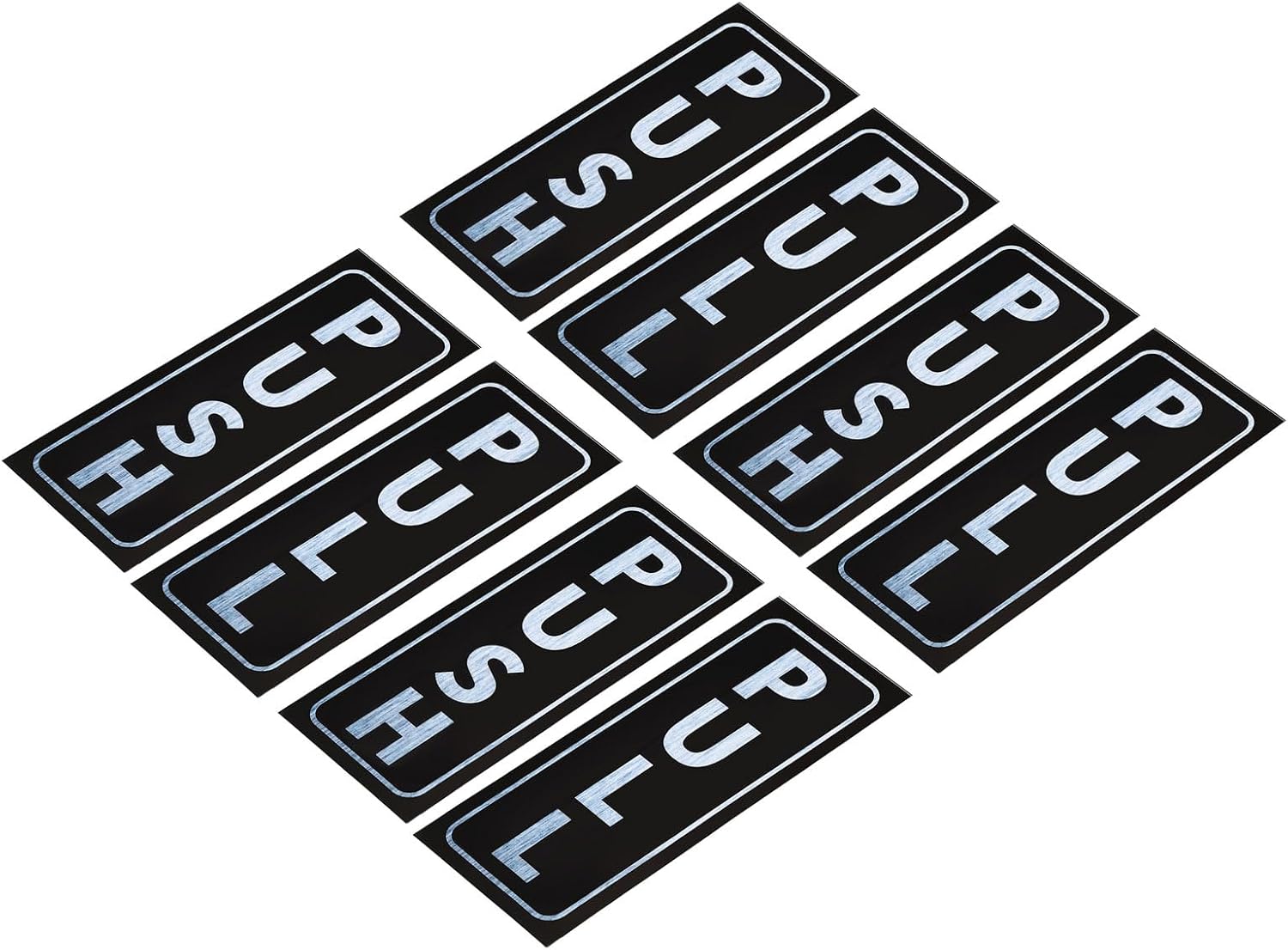 YOKIVE PVC Push Pull Door Sign, 4 Set 5" x 2" Door Sign Self Adhesive Fixed | Push Pull Sign Decals Labels Great for Home Office Shop (Black Silver)