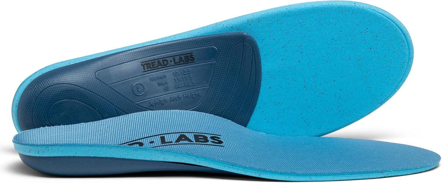 Tread Labs Pace Insoles for Plantar Fasciitis Relief & Flat Feet – Firm Arch Support Inserts for Men & Women – Replaceable Top Covers, Million-Mile Guarantee