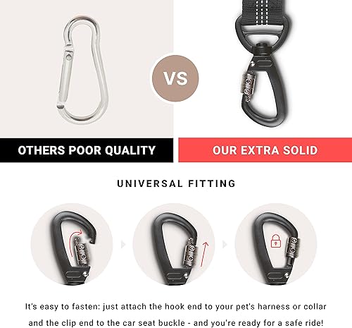 Miniatura 7 de Cinturón de seguridad para perros - Arnés de cinturón de seguridad para perro para automóvil - Correa de seguridad para perros - Cinturón ajustable