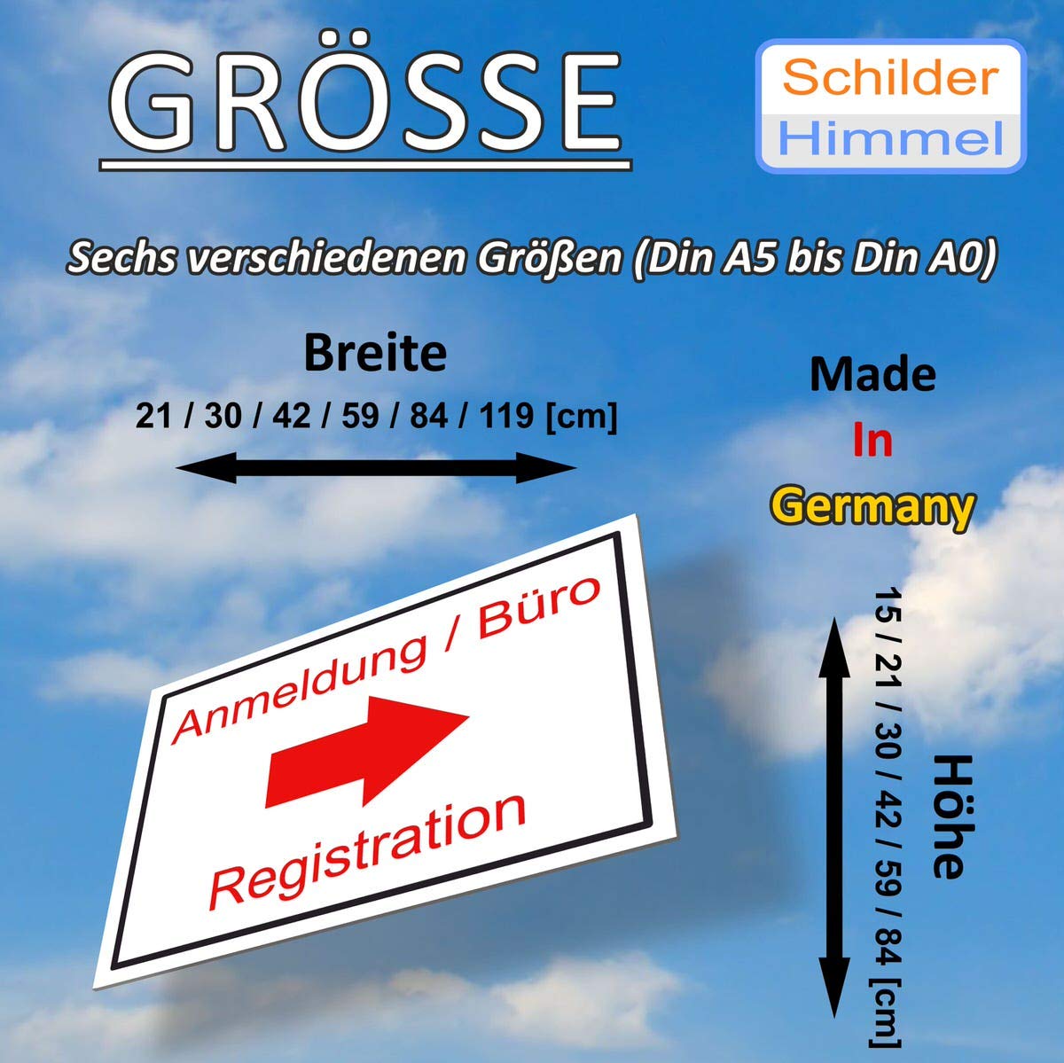 SCHILDER HIMMEL Individuelles Schild 'Einfahrt Freihalten' – Alu-Verbund, Verschiedene Größen & Befestigungen, Selbst Gestalten