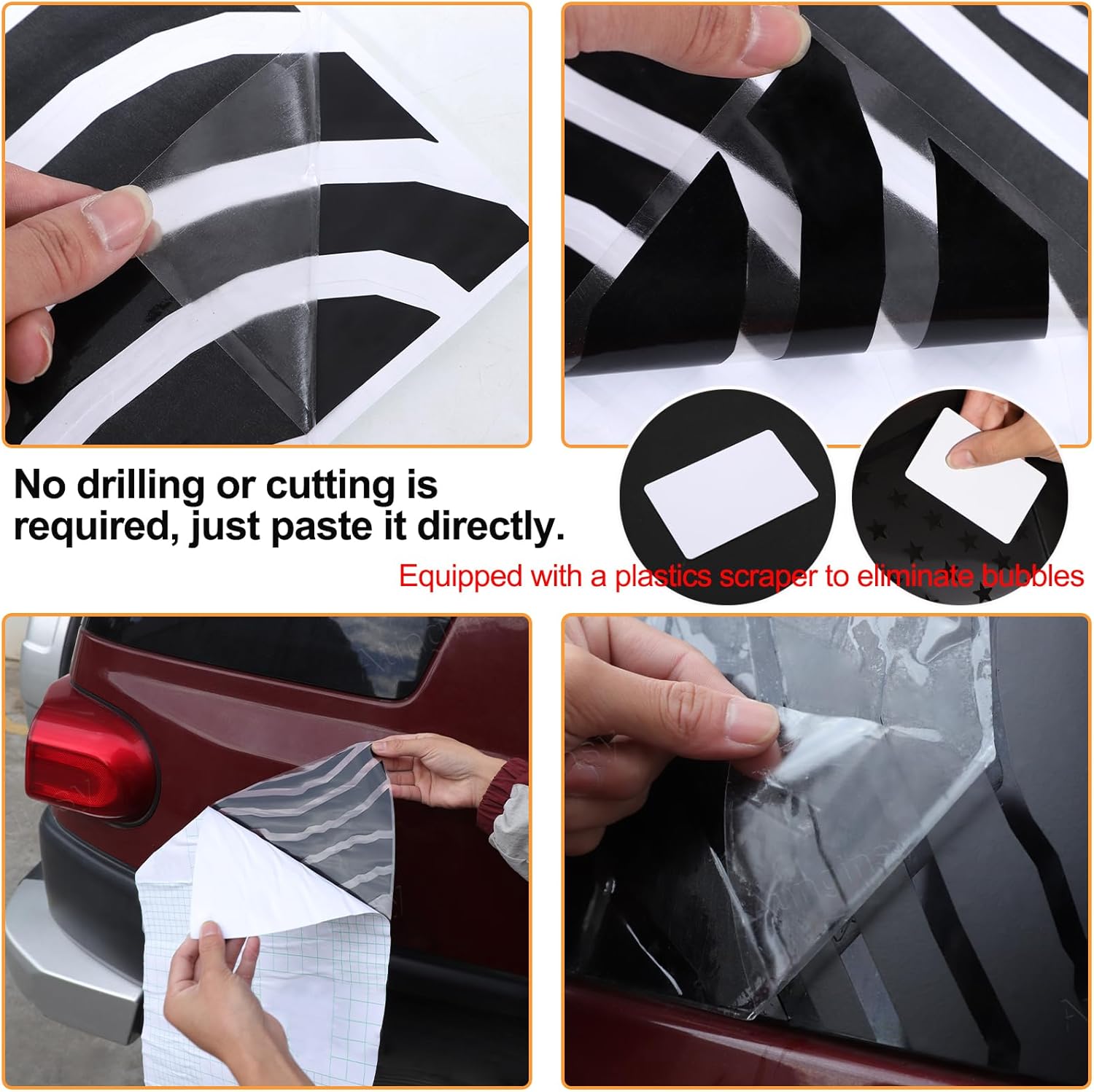 Aunginsy Car Tailgate Side Window Decal Sticker Compatible with Toyota FJ Cruiser 2007-2017 Rear Side Window Panel Precut Vinyl Decal Black Terrain Graphic Trim Sticker Decoration Exterior Accessories