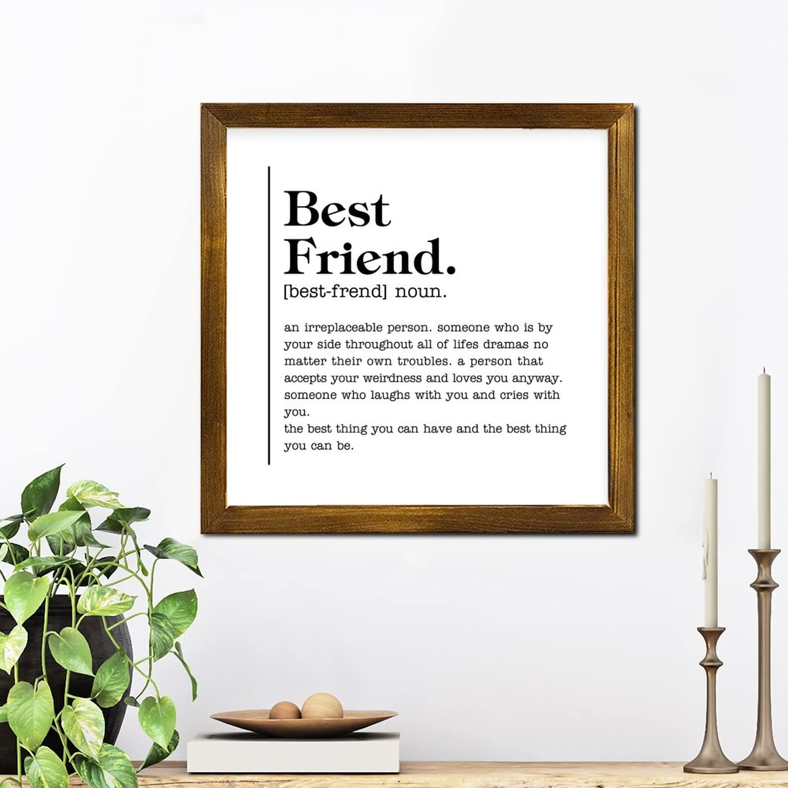 Amazon.com: Best Friend Noun Definition Typography Art Print Frame