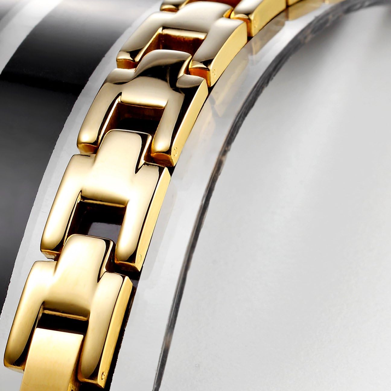 URBAN JEWELRY Lords Prayer Cross - 316L Stainless Steel Link Bangle Bracelet for Men Metal, Gold - Image 3