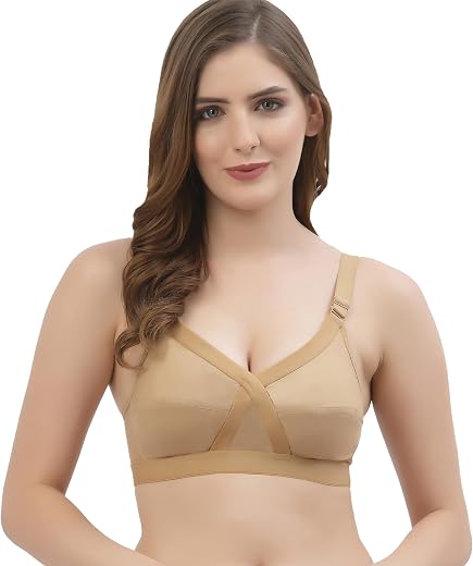 Floret Women's Cut &amp; Sew Non Padded &amp; Non-Wired Full Coverage Cotton Bra