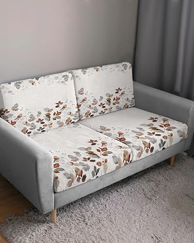 Miniatura 3 de Fundas de cojín elásticas de eucalipto botánico para sofá, seccionalindividualLT, funda protectora para muebles con parte inferior elástica, hojas