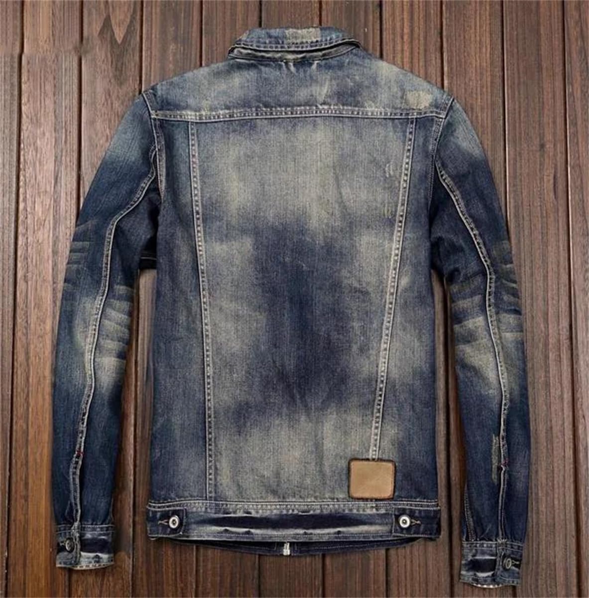 Motorcycle Men's Zipper Motorcycle Denim Jacket Japanese Retro Slim Fit Denim Jacket