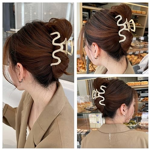 Miniatura 4 de Pinzas grandes de metal para el cabello, paquete de 2, pinzas de 3.3 pulgadas en negro para cabello grueso y rizado, pinzas grandes sin