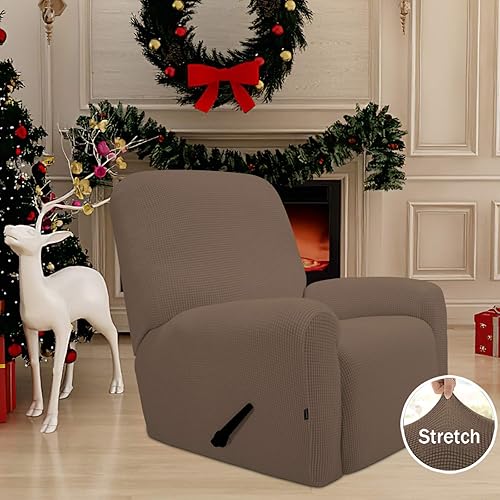 Miniatura 474 de Funda elástica para sofá reclinable de fácil colocación, Tela mezcla de poliéster Algodón, Arena