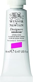 Winsor & Newton Designer's Gouache, 14ml tube, Opera Rose | Opaque matte color, perfect for creating bold, vibrant artworks. Popular with designers, illustrators and commercial artists