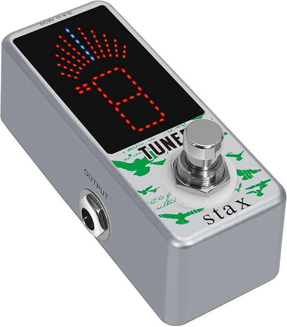 Stax Tuner Pedal Chromatic Guitar Tuner Pedal High Precision Tuning Effect Guitar Pedals for Electric Guitar & Bass Accurate 1 Cent Mini Size True Bypass.