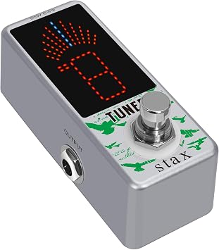 Stax Tuner Pedal Chromatic Guitar Tuner Pedal High Precision Tuning Effect Guitar Pedals for Electric Guitar & Bass Accurate 1 Cent Mini Size True Bypass.