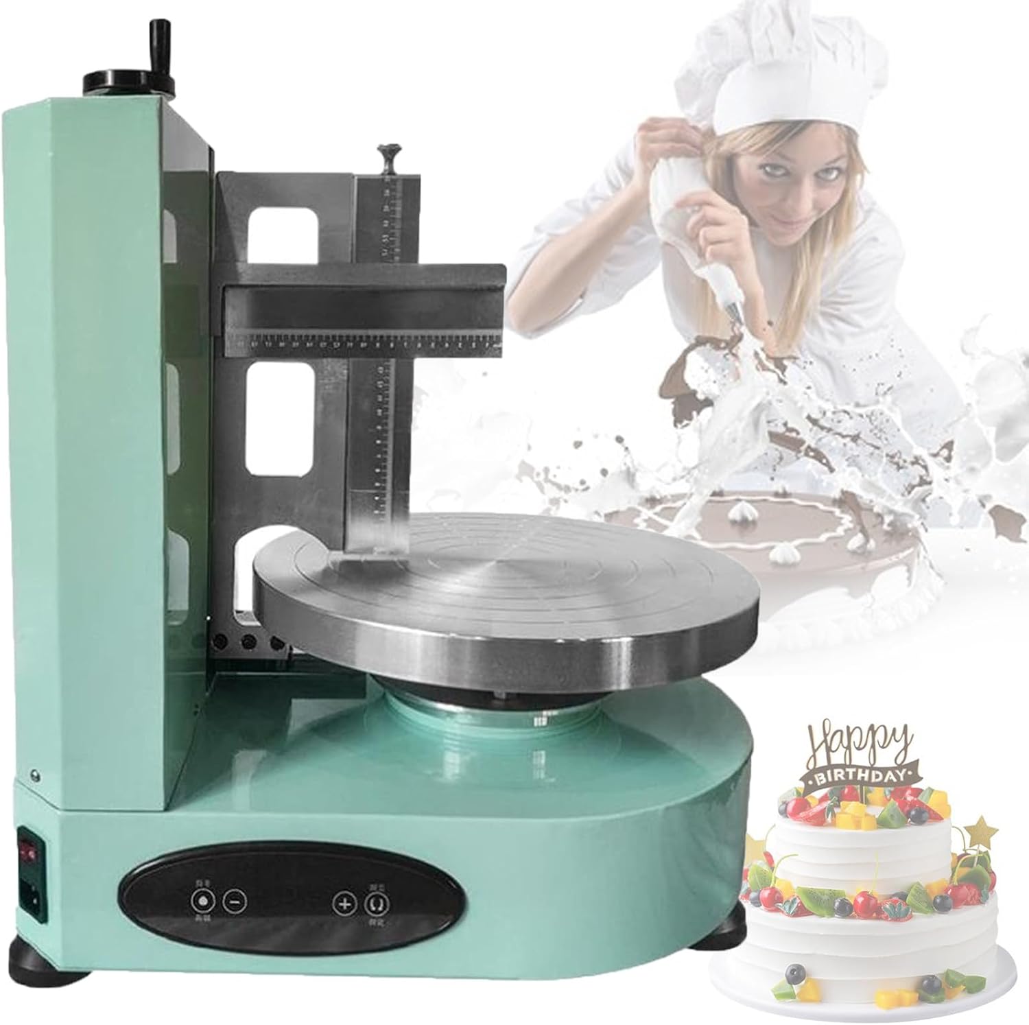Automatic Cakes Depositor Cream Ice Cake Coating Frosting Decorating Icing Smoothing Machine Baking Birthday Cake Tools,Green
