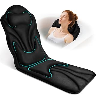 Atsuwell Full Body Bath Pillow for Bathtub, Ergonomic Bathtub Cushion for Neck, Waist, Hip Support, Luxury 3D Mesh Shower Pillow with Non-Slip Suction Cups & Dual Hooks, Pressure Relief, 51'' x17'' - Amazon product rated Grade A