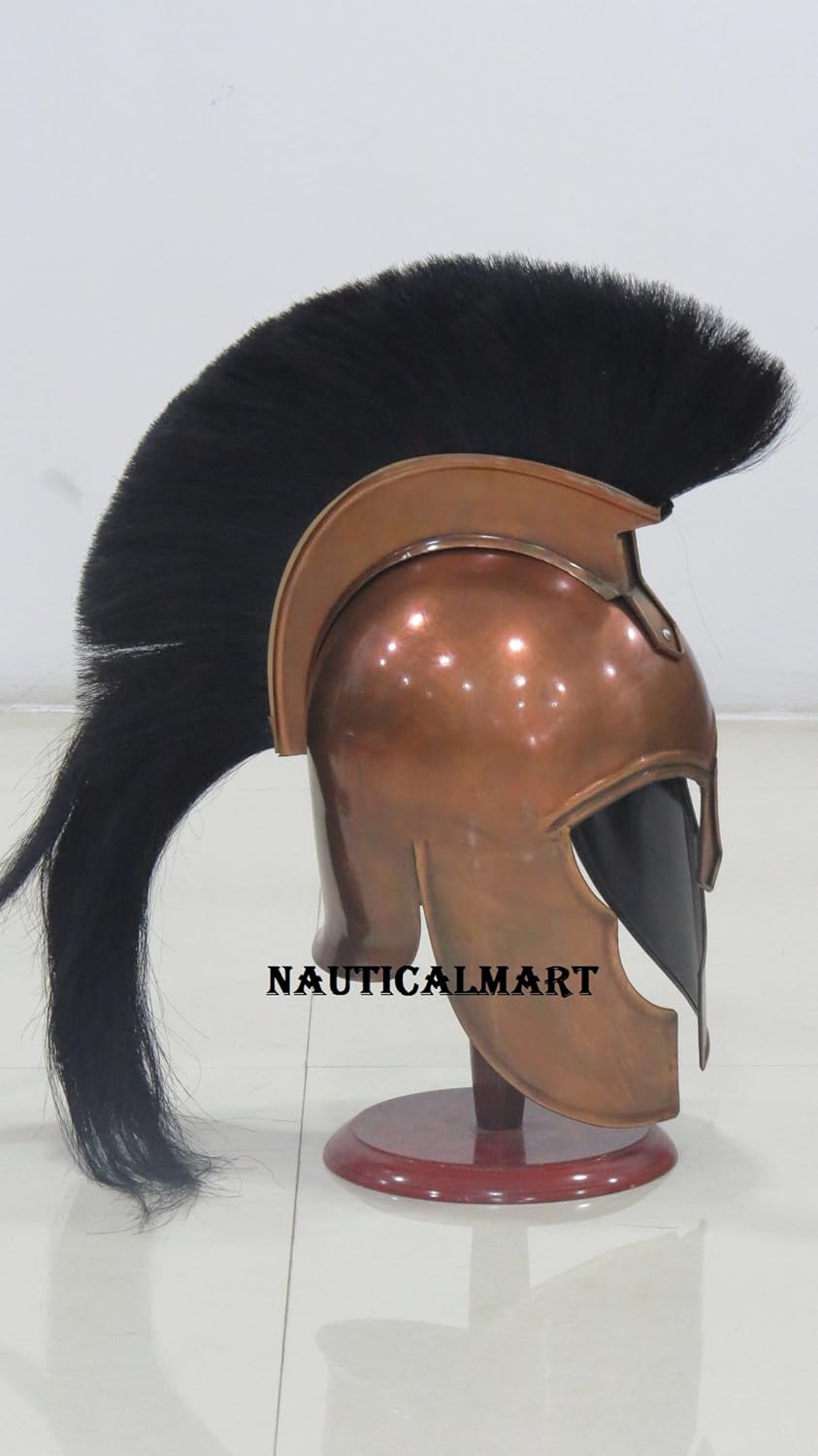NauticalMart - Troy Armor Helmet ~ Copper Finish ~ Medieval Knight Crusader Spartan ~ Steel