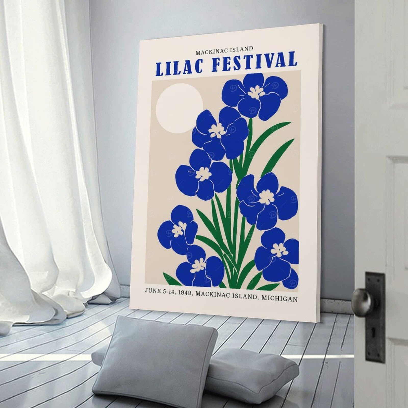 Junmoney Lilac Festival Parade Canvas Wall Picture, 24x36inch(60x90cm), for Sofa Walls, Lounge Or Home Corners, Modern Wall Decor for Cosy Interiors