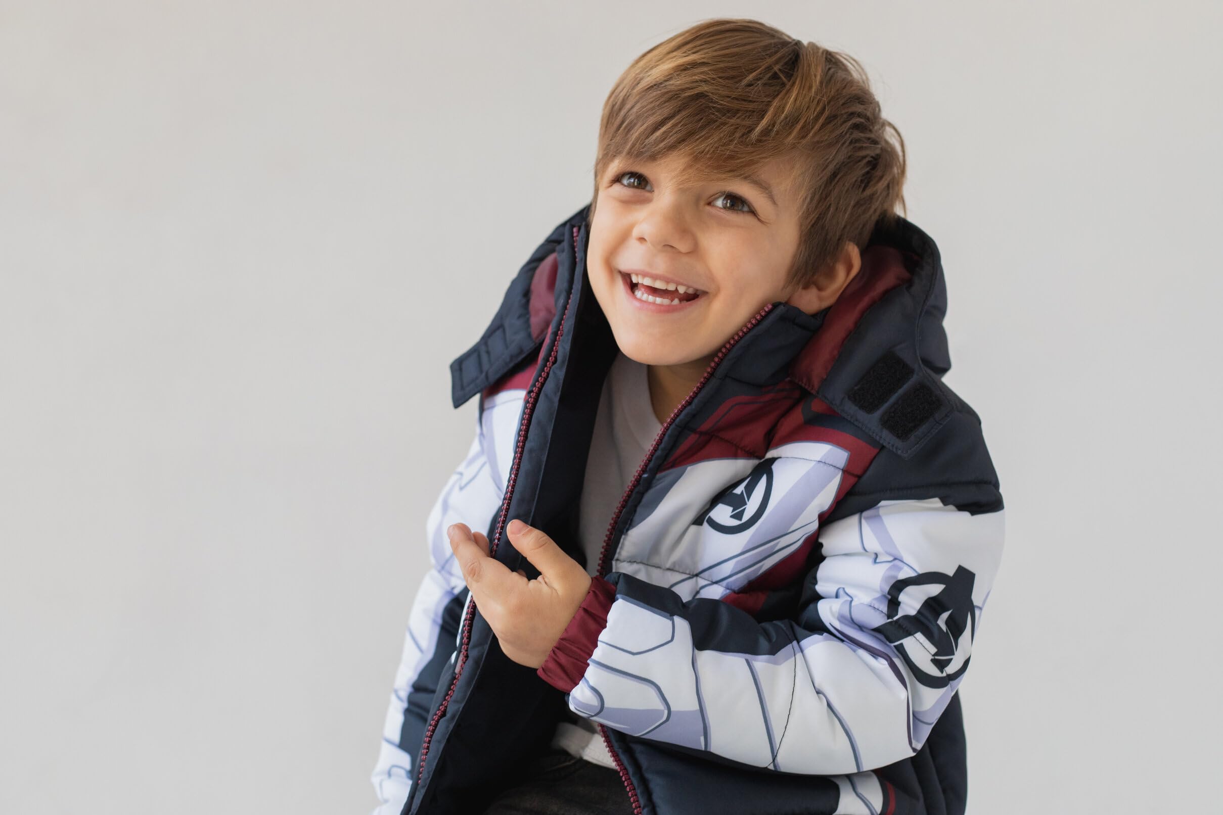 Marvel Piumino con cappuccio e cerniera per bambini