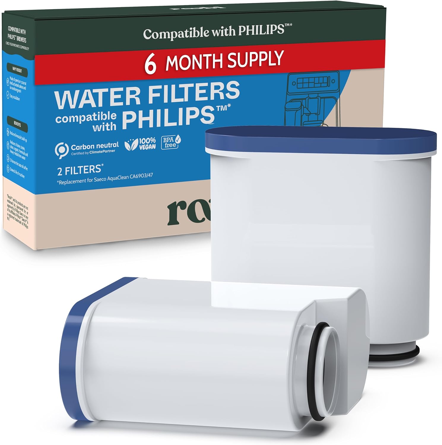 Roobi Compatible Philips Water Filters, 2 Pack