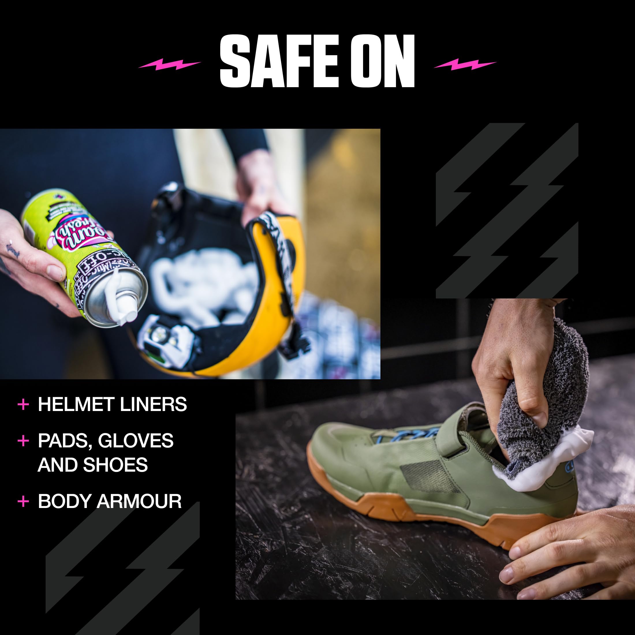 Muc-Off Espuma Fresh, 400 Ml - Limpiador de Espuma con Intenso Aroma Cítrico - Para Uso en Revestimientos y Acolchados de Cascos, Guantes, Botas y Cascos de Moto