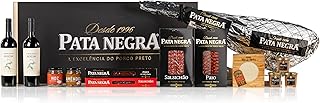 Gourmet-Degustationskorb - Wein, Käse, Wurstwaren, Jamón Ibérico und Pasteten - Sortiment von 11 Produkten aus Portugal - Gourmet Weihnachtskorb 03 - Pata Negra-Schatztruhe - Ideal als Geschenk.