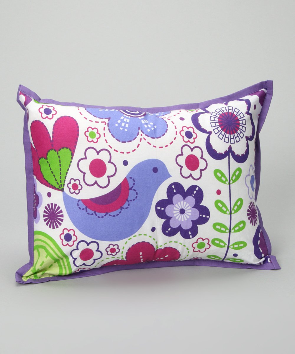 Bacati - Botanical Sanctuary Purple Multicolor Decorative Pillow 12 x 16 inches