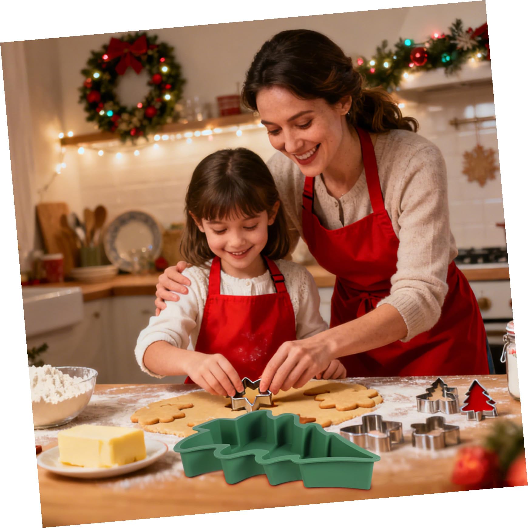 Gatuida Stampo Per Torta in Silicone a Forma Di Albero Di Natale Verde, Utensile Da Cucina Per Dolci Da Festa Fatto in Casa, Resistente e Facile Da Pulire Per Uso Domestico e Professionale