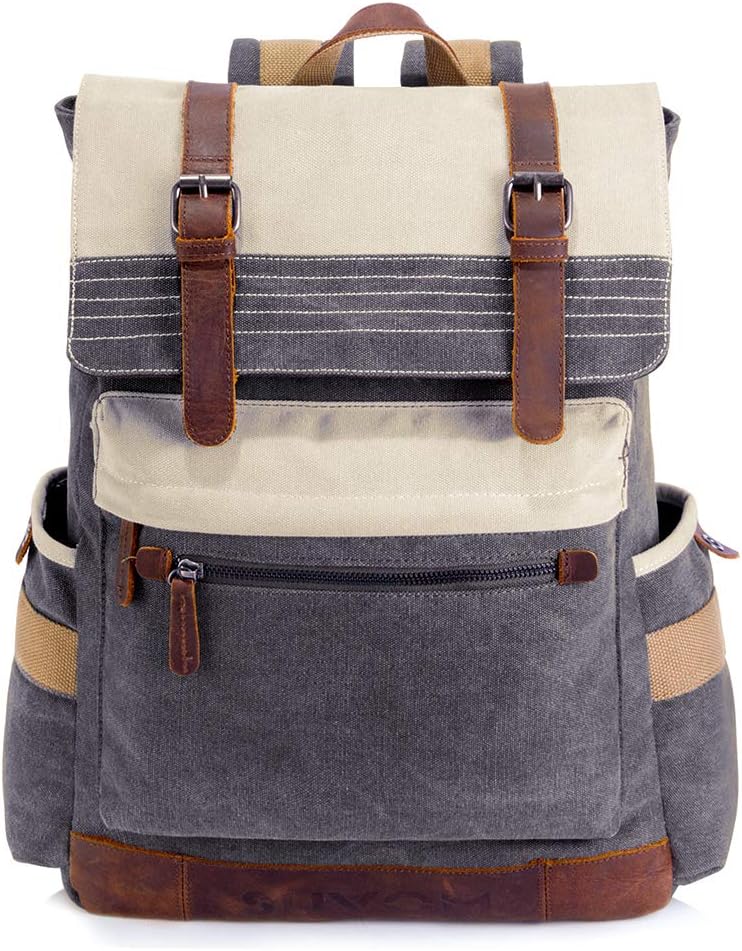 Suреr Brаndѕ SUVOM Canvas Backpack, Vintage School Backpack, Stylish Travel Rucksack 15.6 inches Laptop Backpack for Women Men