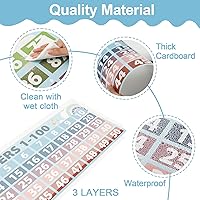 Vista 3 de Pósteres de matemáticas boho con números 1-100 para profesores, juego de tablones de anuncios de líneas numéricas, tabla de números de conteo