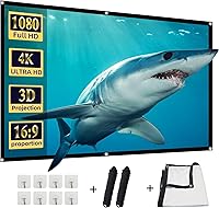 DUYIKJ 84 Inch Portable Projector Screen, Double-Sided 4K HD 16:9 Foldable for Indoor Outdoor Home Theater, Camping & Backyard Parties