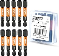 Vista 19 de toolant Juego de brocas Allen de cabeza hexagonal de impacto, 20 piezas (métricas y SAE), juego de brocas hexagonales de acero S2 de vástago