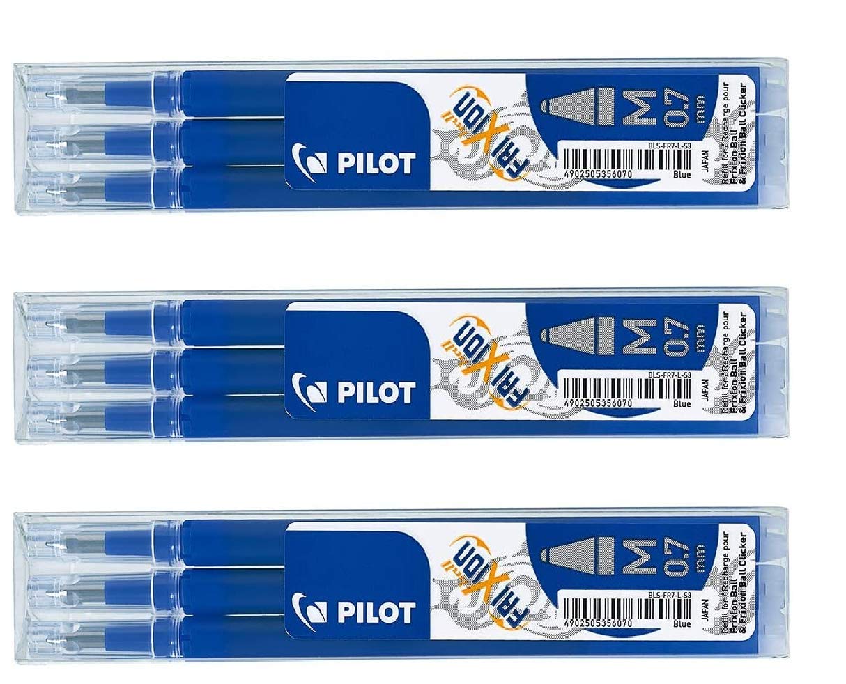 Pilot Frixion erasable pens refill, 9 refill bundle Blue color gel ink