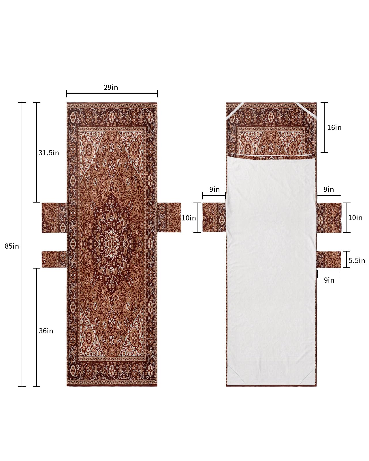 Abstract Rustic, Beach Lounge Chair Towel Cover, Soft Chaise Lounge Towel with Side Pockets Patio Pool Chairs Cover for Beach/Pool Sunbathing 29x85 Brown Traditional European Luxury Flroal