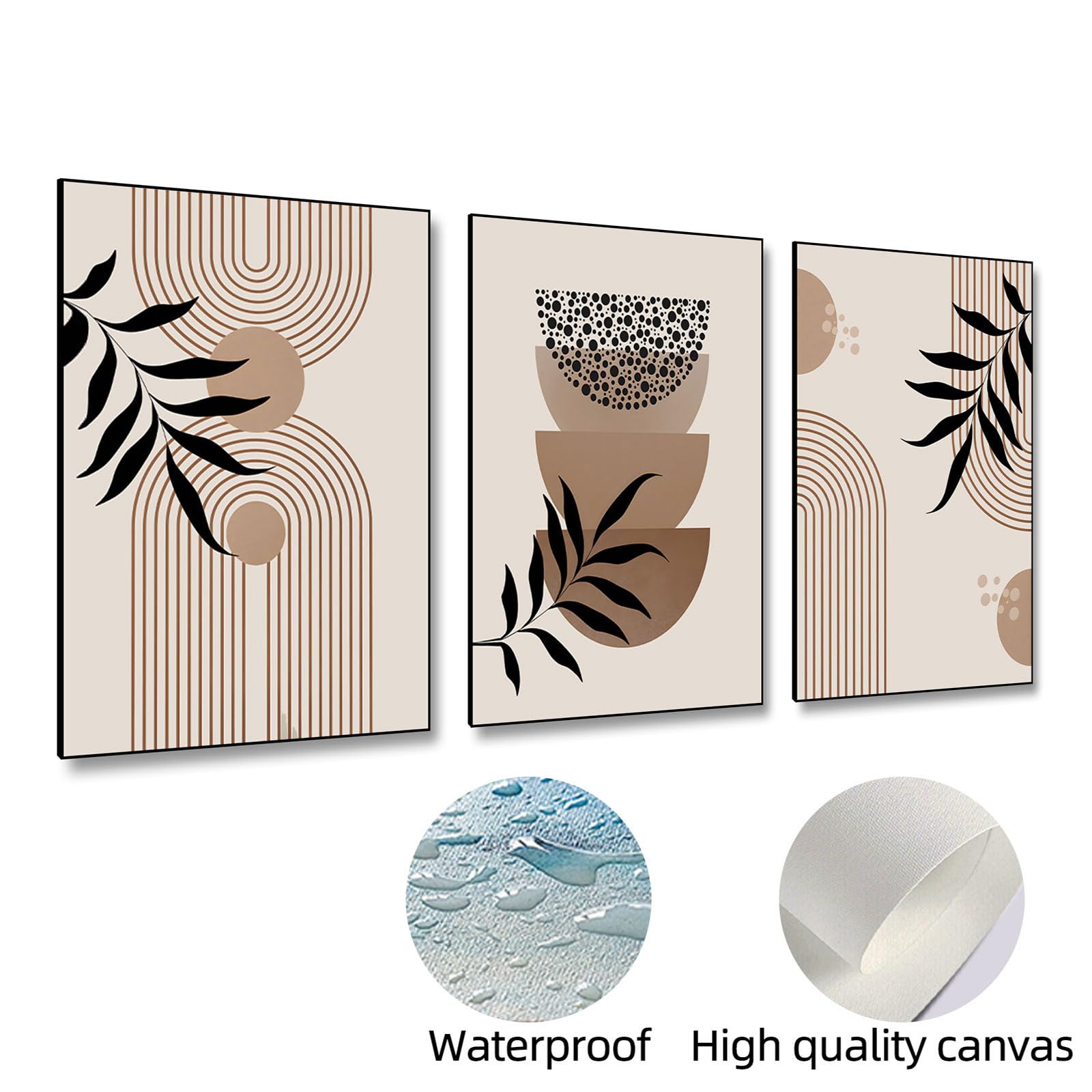 BNREDA Set di 3 poster bohémien, linea astratta, arte da parete, moderna linea geometrica, poster da parete, decorazione da parete, per soggiorno, camera da letto, senza cornice (B, 60 x 90 cm x 3,