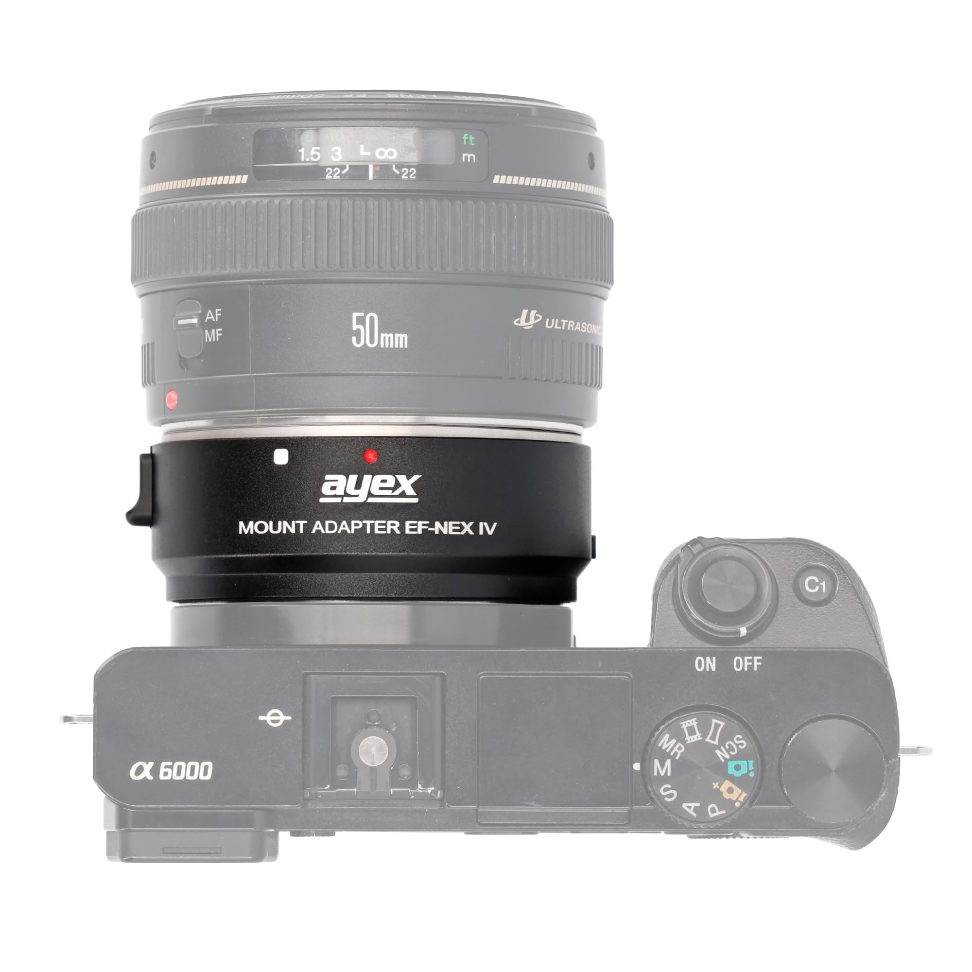 Adapter Ayex Canon EF Sony E-Mount AF Stabilizzazione - Dettaglio