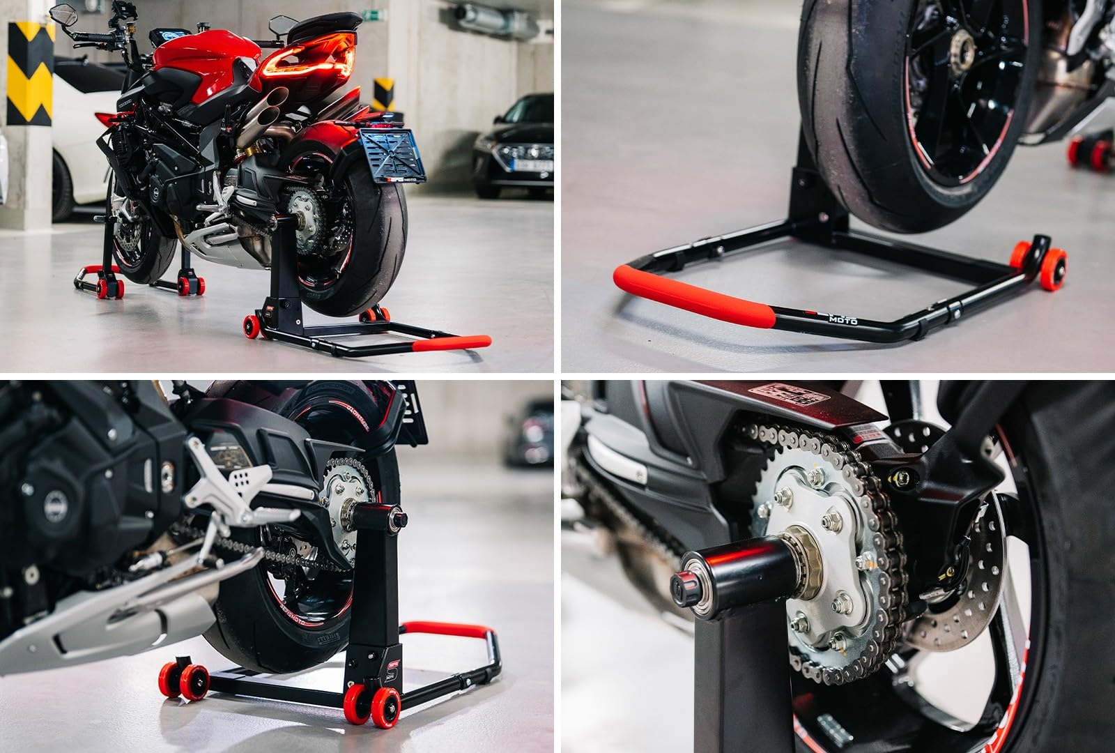 SEFIS M22 Support de montage arrière pliable pour oscillation mono – Côté gauche – Support de service arrière de moto (pour BRUTALE Dragster F3 F4)