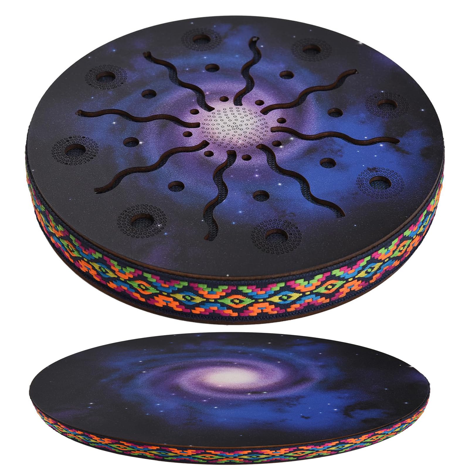 Ocean Drum Ethnisches Schlaginstrument - 8 Zoll Birke Holz Klangheilung Wellentrommel für Yoga Meditation Angenehmer Klang Druckentlastung