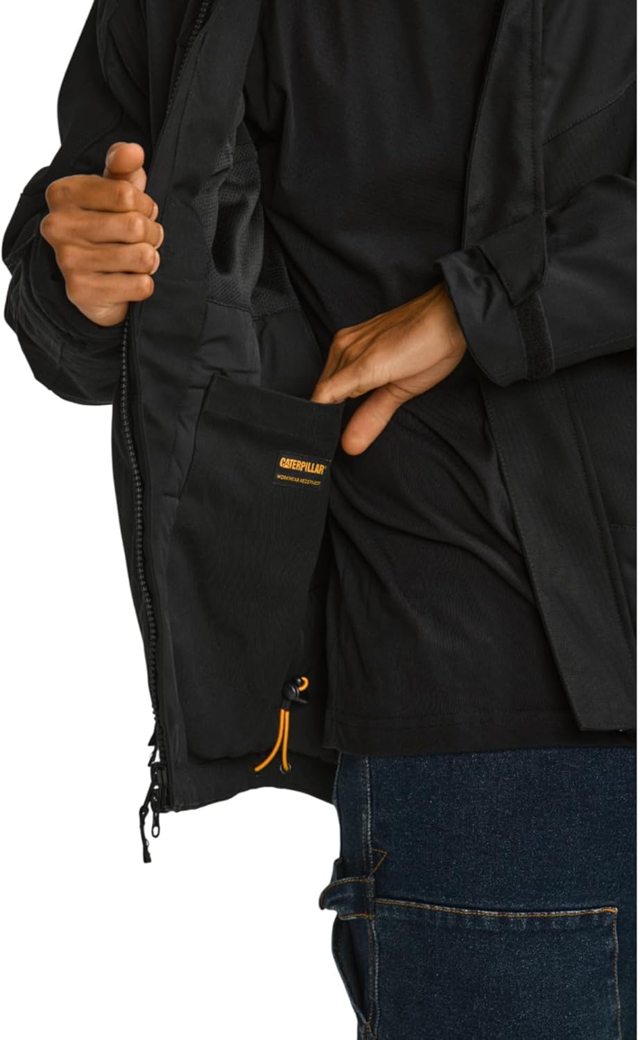 Caterpillar mens Triton Insulated Jackets With Waterproof Shell, 2-way Front Zipper, and Removable Adjustable Hood